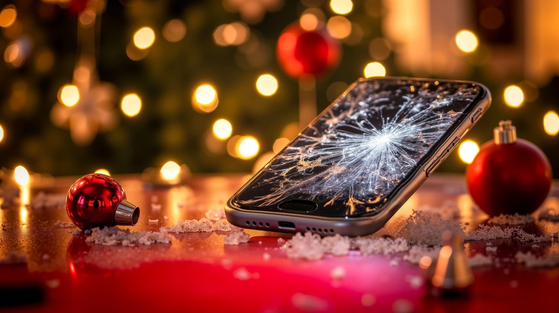 Christmas damaged phone