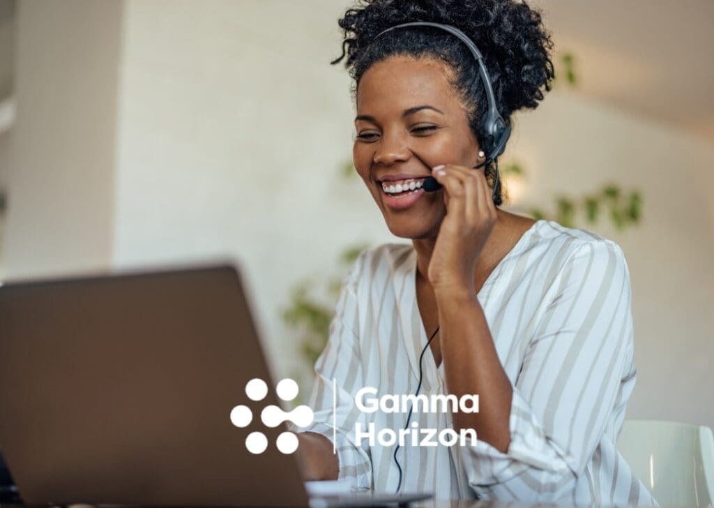 Horizon woman on phone working